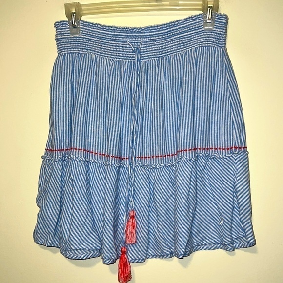 Women’s Nautica soft stretchy blue stripe elastic skirt Size Small - Picture 1 of 5